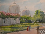 Delhi Garden, Landscape Painting by M. K. Kelkar, Watercolour on Paper, 12 X 16
